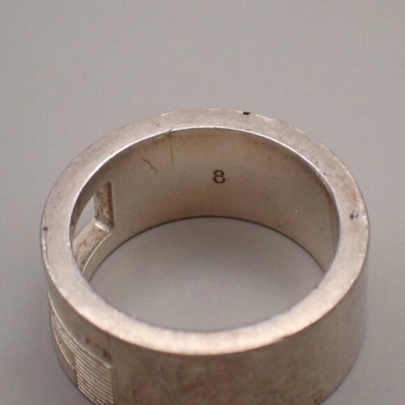 GUCCI G Logo Ring Sterling Silver Size JP 8 US 4.5 Italy Accessory - Picture 15 of 15